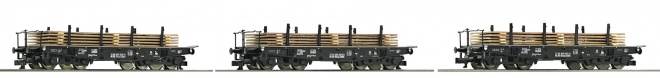 Set 3 heavi duty flat cars<br /><a href='images/pictures/Roco/Roco-37591.jpg' target='_blank'>Full size image</a>